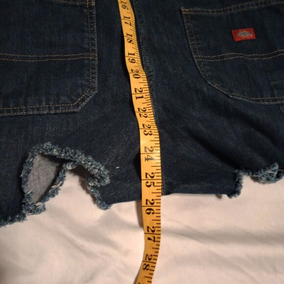 Dickies Jean Shortall Size M Raw Hem Balloon Applique Distressed Fun - Picture 10 of 10